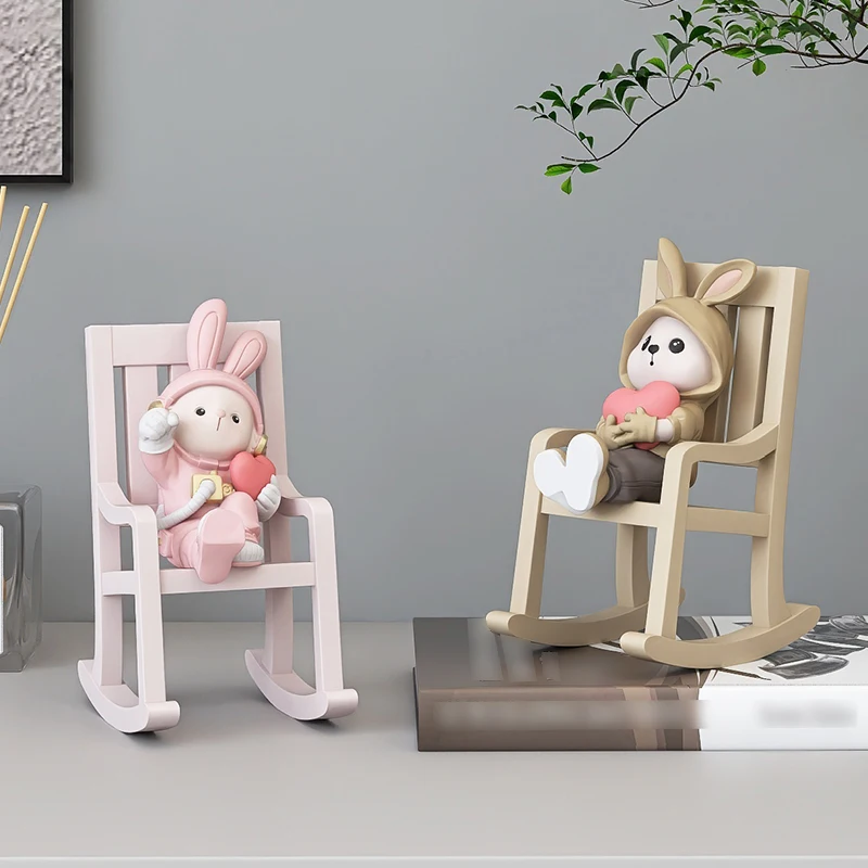 Rocker-Chair-Rabbit-Doll-Decor-Home-Decoration-Desktop-Living-Room-Wine ...