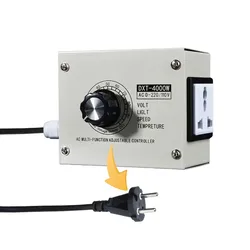 High - Power Adjustable Voltage Regulator with SCR Dimmer Functionality - 0 - 220V (EU Plug)