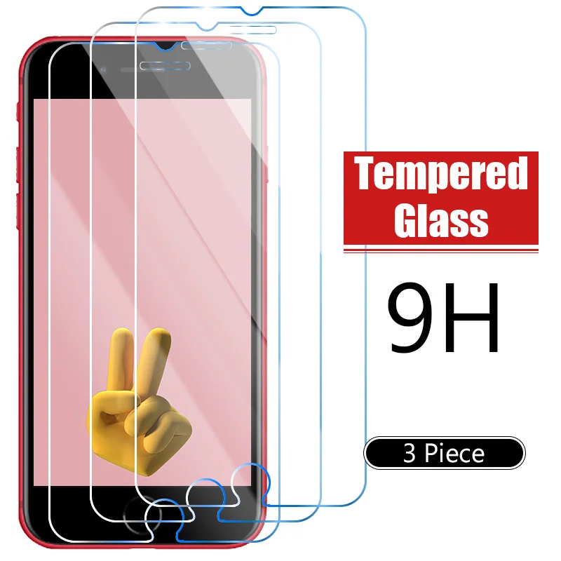 

3PCS Protective Glass For iPhone 7 8 Plus 6 6s Plus SE2020 SE2022 Transparent Screen Protector Glass