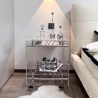 Petite table basse nordique en acrylique, chariot mobile, lumière de célébrité d'internet, luxe, haut sens, table de chevet médiévale, côté canapé 4