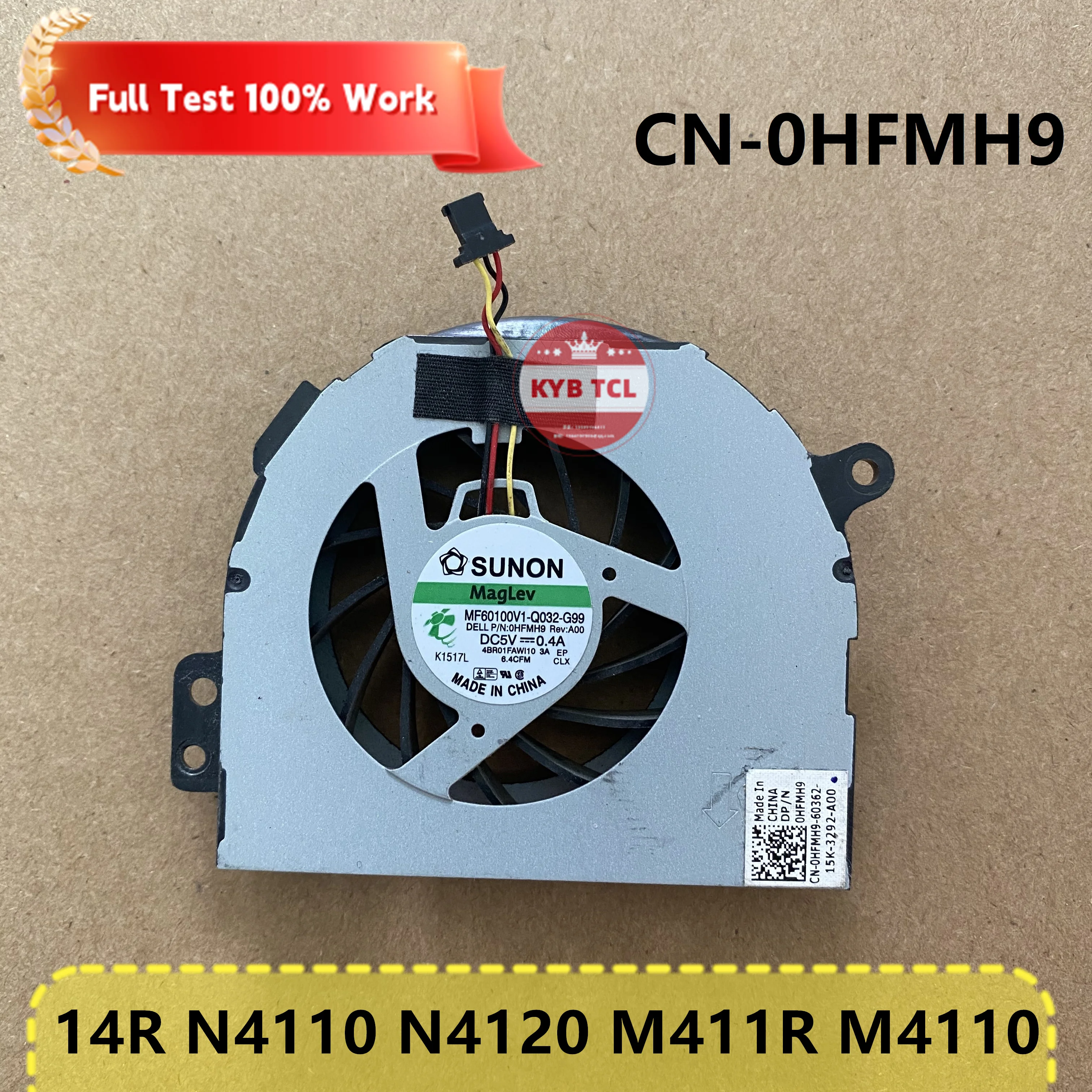 

Кулер для охлаждения процессора ноутбука для Dell Inspiron 14R N4110 N4120 14RD M411R M4110 оригинальный 0HFMH9 CN-0HFMH9 HFMH9