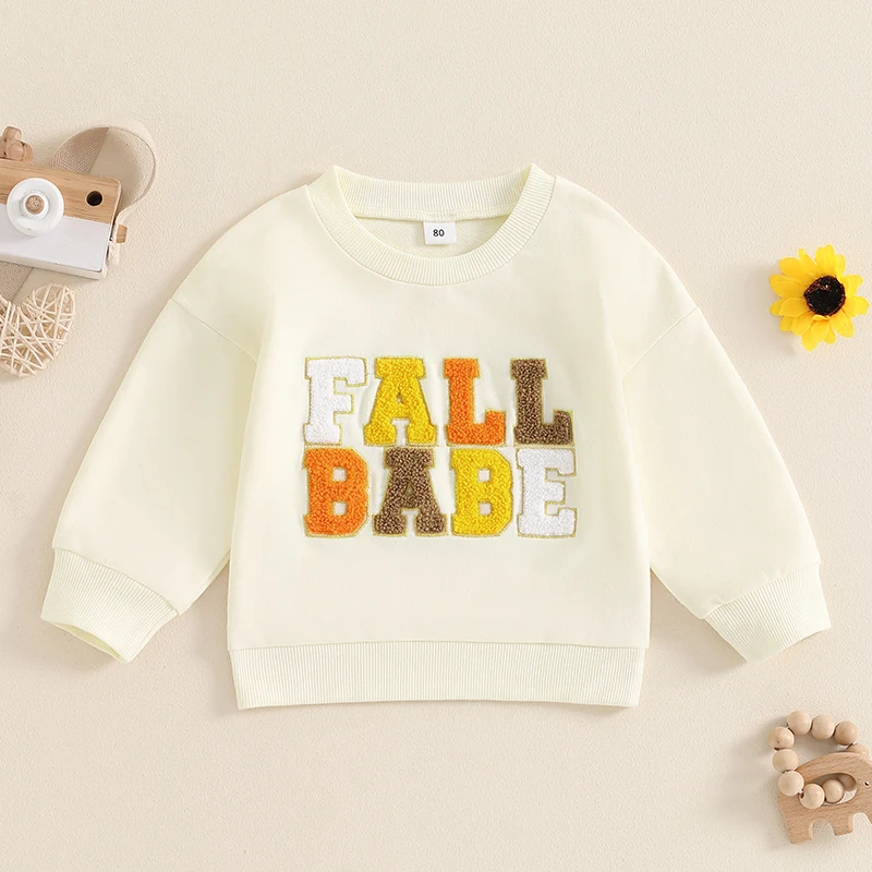 -05-30 Lioraitiin Toddler Baby Boys Girls Hoodie Long Sleeve Sweatshirt Embroidery Letters Fall Clothes