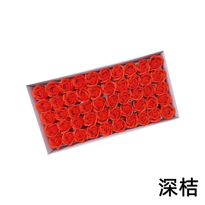 thumbnail image 1 of Venta al por mayor de fábrica, 50 unidades de cabezas de rosas de jabón, caja de regalo con aroma floral, ramo de flores de jabón decorativo artificial para fiesta de boda, 1 of 5