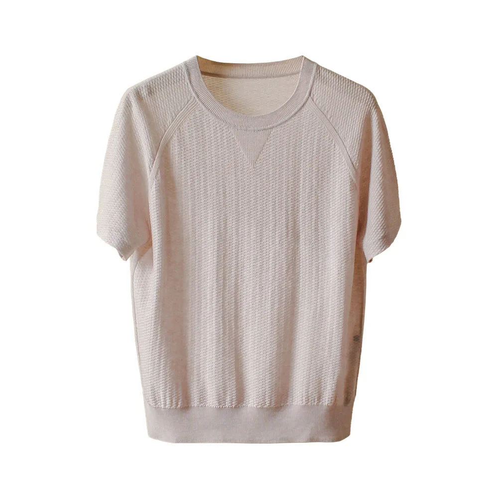 

Женская одежда 2024, тонкая футболка с коротким рукавом, весна-лето, новинка 0429