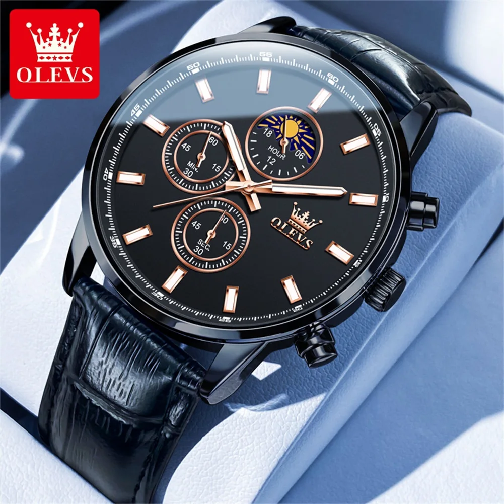 

OLEVS 2902 Quartz Mens Watches Top Brand Luxury Original Fashion Casual Design Luminous Stainless Steel Waterproof Wristwatch