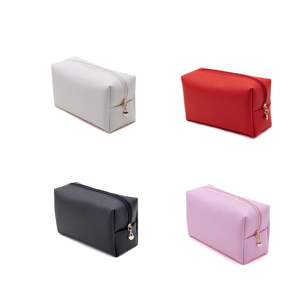 

Косметичка из искусственной кожи для женщин, органайзер для косметики на молнии, Женская дорожная черная сумочка для хранения