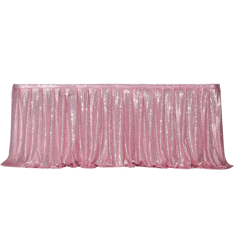 Rectangular Table Skirt Table Cover Glitter Sequin Skirt For Wedding Christmas Birthday Party Accessories Home Decoration