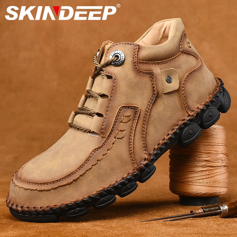 

SKINDEEP Office&Career Luxury Men Work Boots Male Casual Shoe Artificial Microfiber Premium Boot