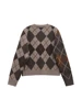 ZBZA Women's Diamond Knitted Cardigan Round Neck Long Sleeve Single-breasted Ribbed Trim Top Spring Summer New Slim Chic Sweater 2