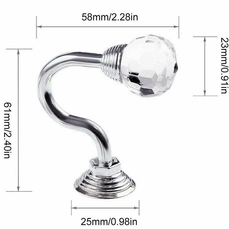 Metal Crystal Curtain Holdback Hanger Wall Tie Backs Hooks Holder 2Pcs Home Decor Curtain Tie Back Artificial Crystal Wall Hooks curtain tiebacks curtain holder curtain hooks curtain accessories