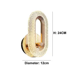 Rose Gold Luxury Wall Lamp with Acrylic Lampshade (Warm light)
