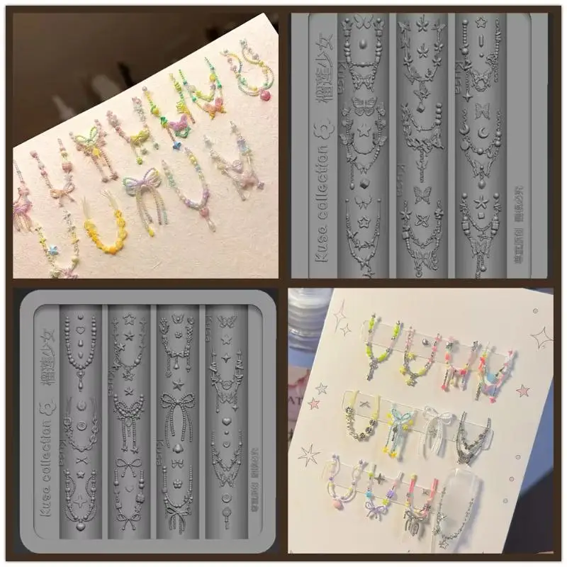 1개 네일아트 데코레이션 나비 천사 과일 3D 몰드 DIY 디자인 실리콘 네일아트 몰드 셀프메이드 웨어링 아머 도구