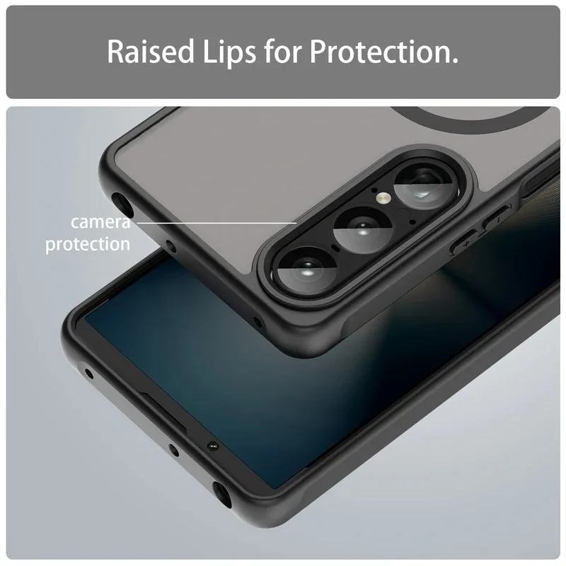 Magsafe Magnetic Wireless Charging Shockproof Matte Case - Clear Back Cover