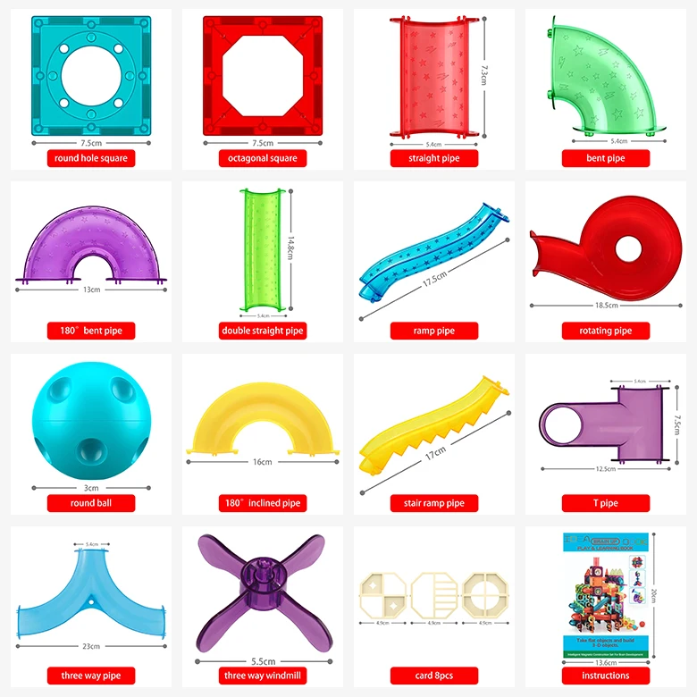 Pipe Magnetic Tiles Magnetic Building Blocks Construction Set Children Montessori Educational Toys For Kids Girl Boy Gift STEM 1