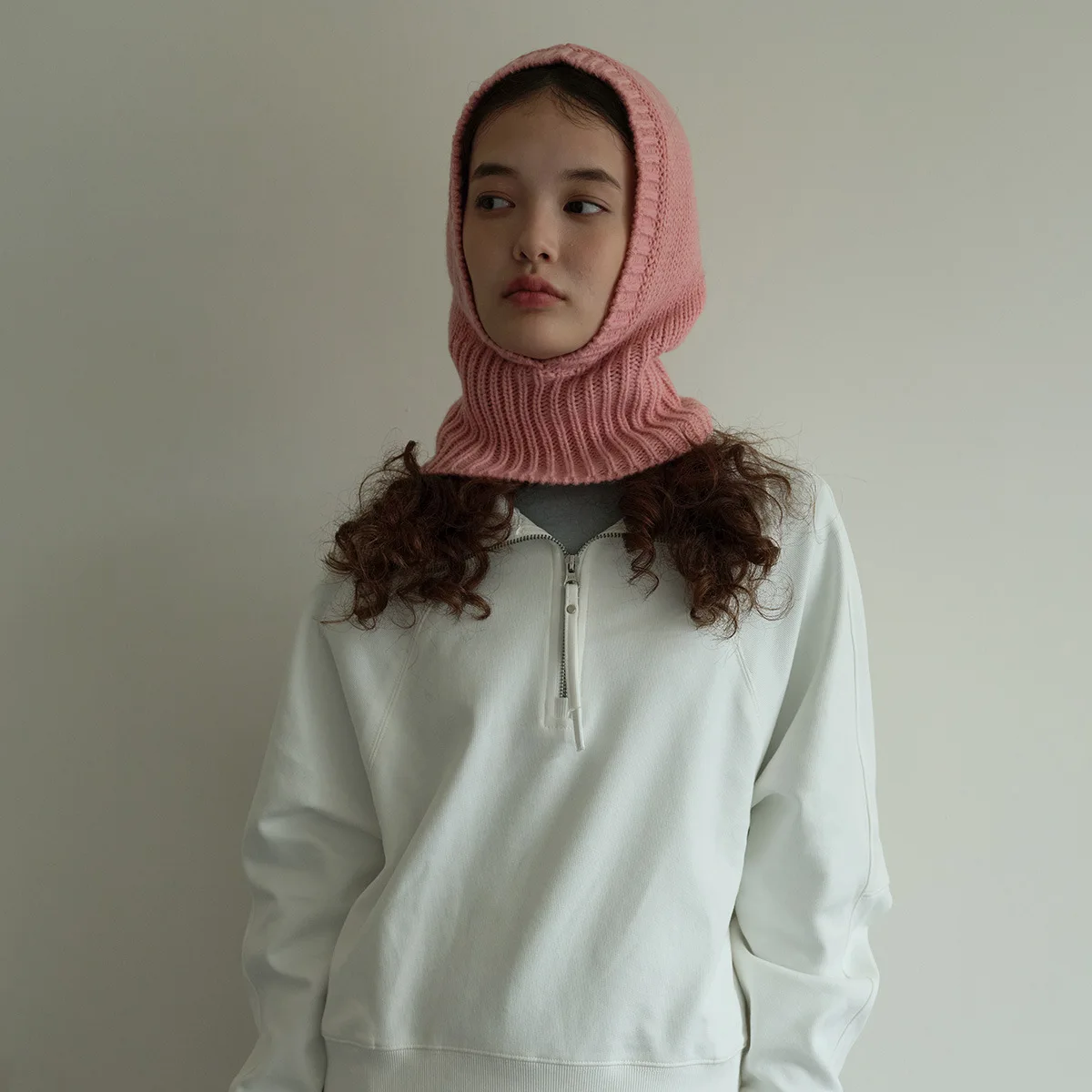 20%Wool 80%acrylic Winter Hats for Women Girls Y2K Beanie K-pop Korean Style Warm Hooded Scarf Caps 2-in1 Balaclava Knit Skull 2