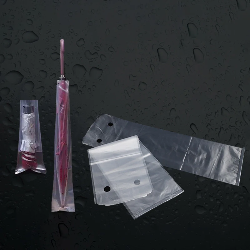 100pcs Disposable Umbrella Bag Transparent Waterproof Plastic Umbrella Cover For Hotel Lobby Doorway Bag