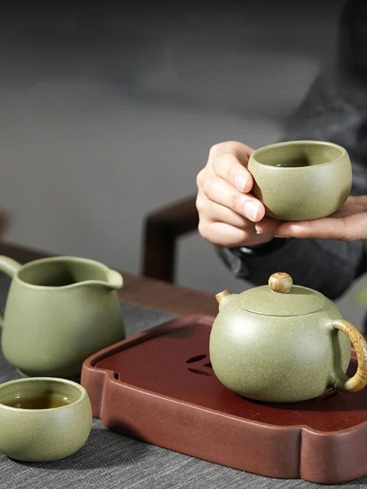 

Yixing Exquisite Purple Clay Pot Pure Handmade Teapots Set Bean Green Sand Xishi Craft Bottle Gifts To Friends and Customers