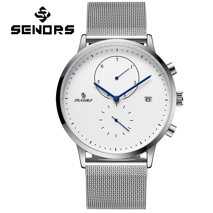 

SENORS 2022 Fashion Chronograph Men Watch Top Brand Luxury Quartz Watch 30M Waterproof Sport Male Wrist Watch Relogio Masculino