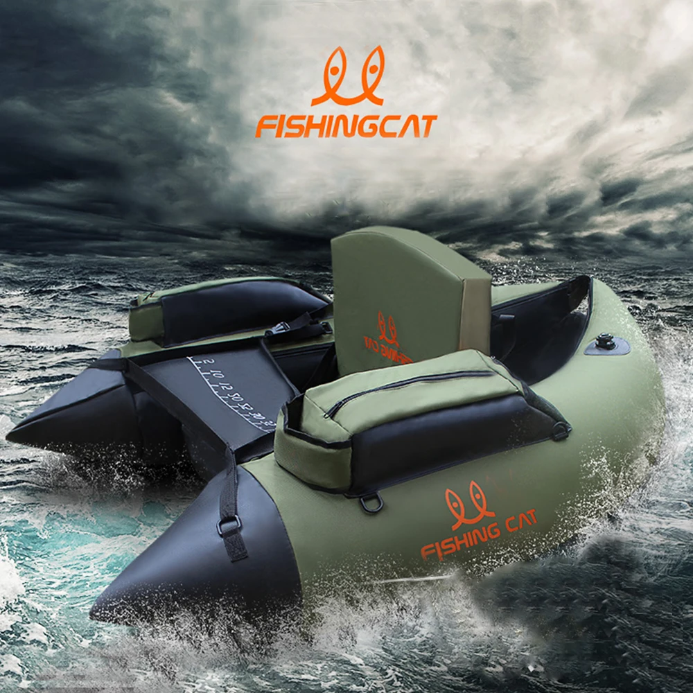 

1 Person Fishing Boat Double-airbag Safety Easy to Carry Rubber Boat Professional Luya inflatable Fishing Boat by FISHINGCAT