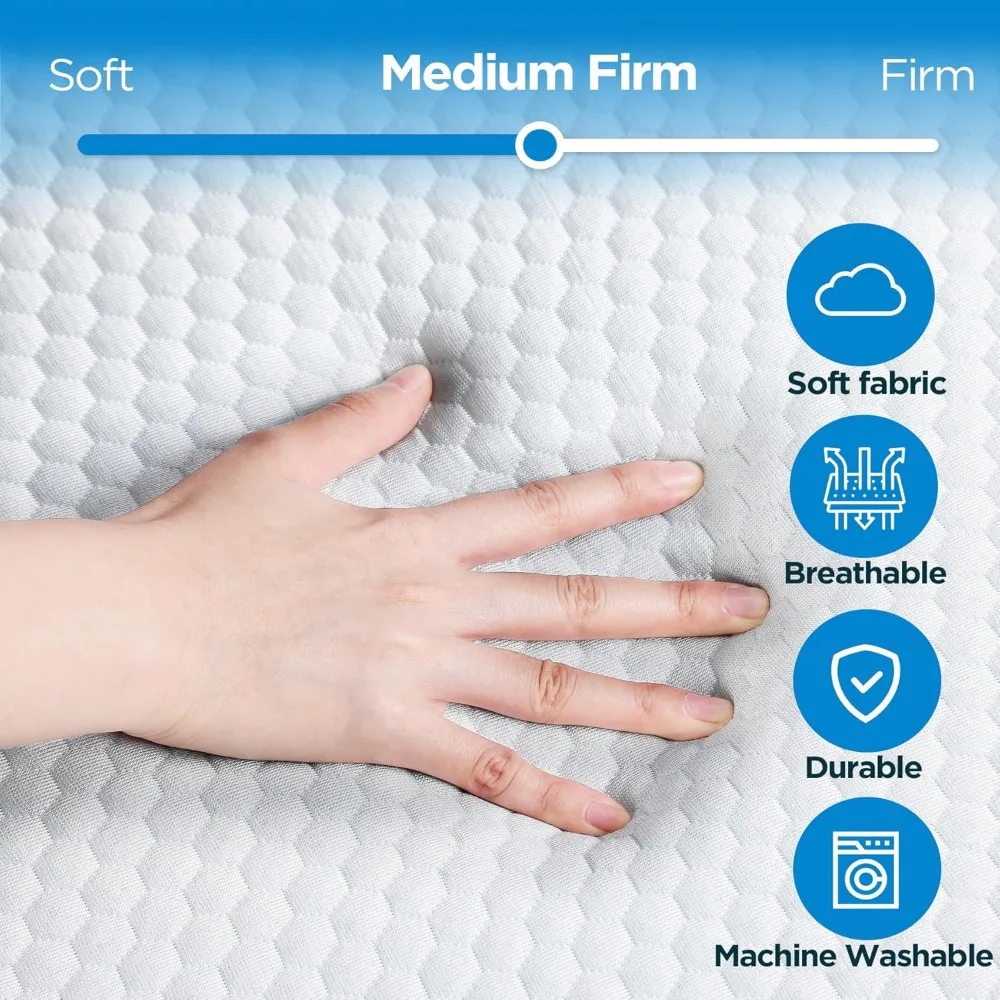 Folding Mattress, 3 inch Single Tri-fold Memory Foam Mattress Topper with Washable Cover,Cooling Mattress Pad for College Dorm 5