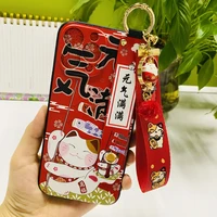 lucky cat phone case with pendant