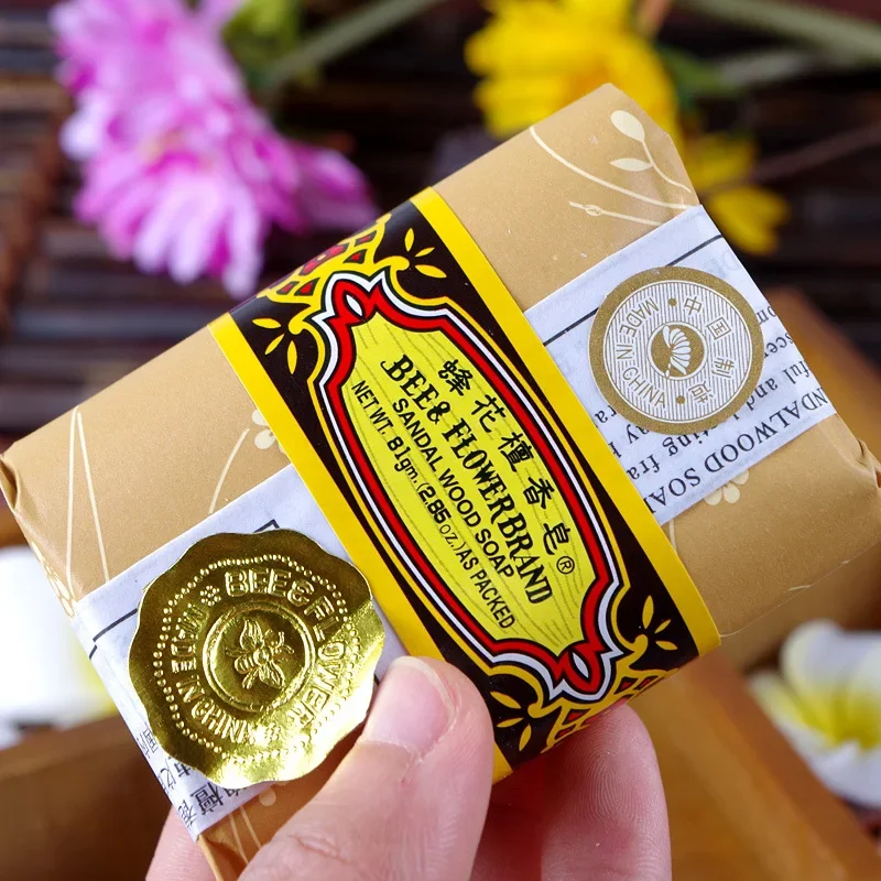 25/81g Mini Soap Bee Flower Sandalwood Soap Bath Travel Package Toilet Handmade Soaps 2