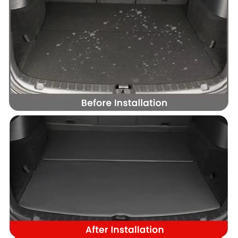 For Tesla Model Y Model 3 Highland Leather Trunk Mats Rear Seat Back Protector Pad Backrest All Weather Liner Pet Anti-kick Pad — view 2