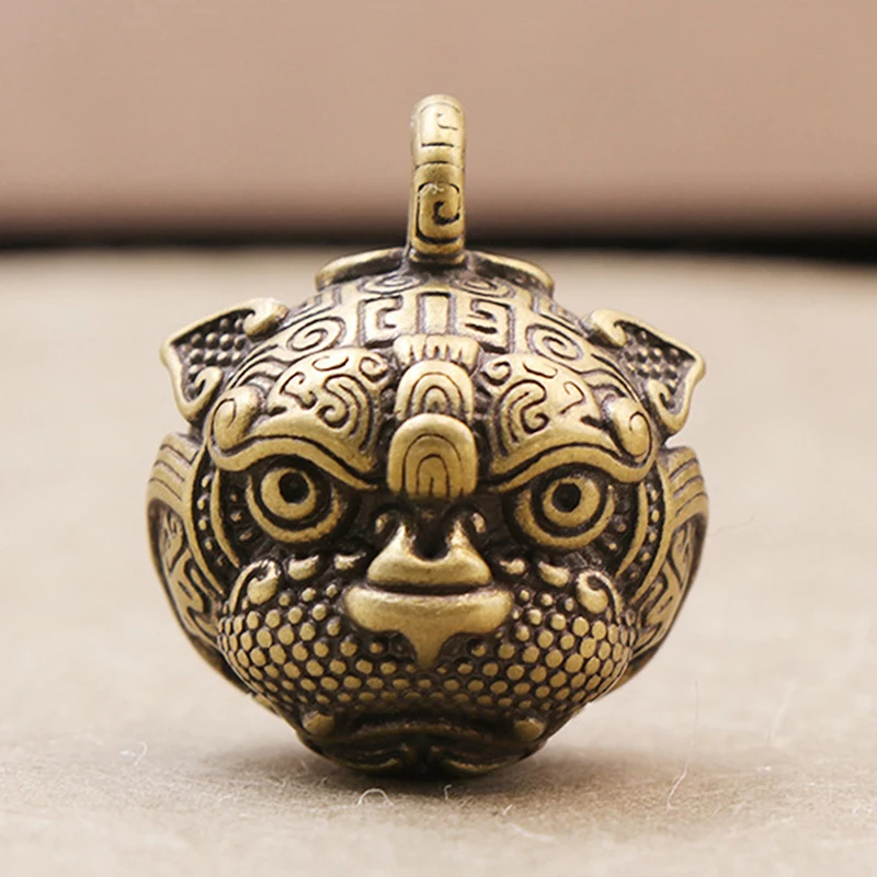 Chinese Style Animal Bell Necklace Pendant Good Luck Brass Bell Pendant Keychain Jewelry Handmade Vintage Keychain DIY Hanging 2