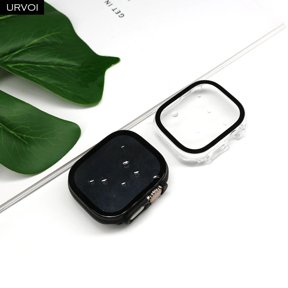 URVOI Matte Plastic Bumper with Tempered Glass for Smartwatch Protection