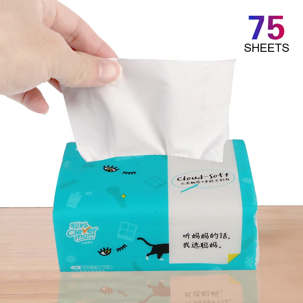 Household Pure Wood Pulp Paper Towel Dinner Table Napkins Disposable 4 Layers 300 Sheets Toilet Paper Tissue