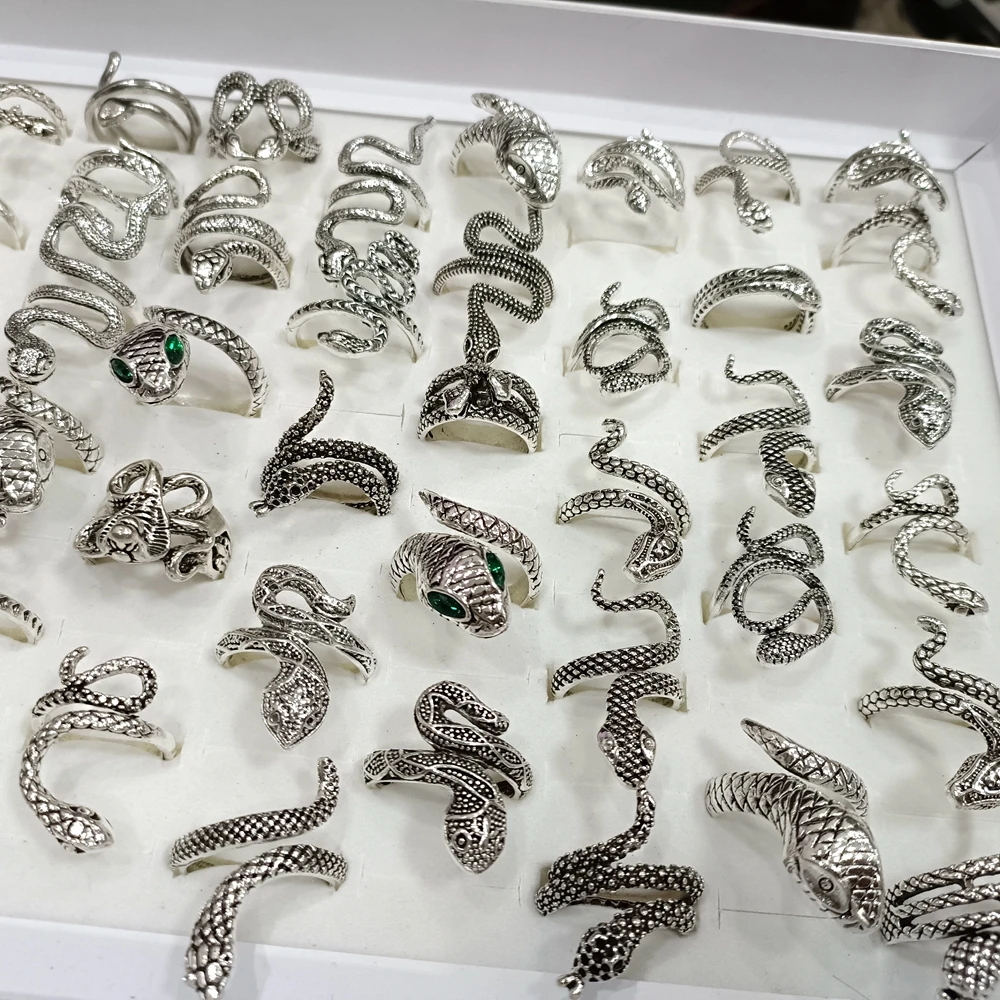 Wholesale 50Pcs  Fashion Snake Metal Alloy Rings 4