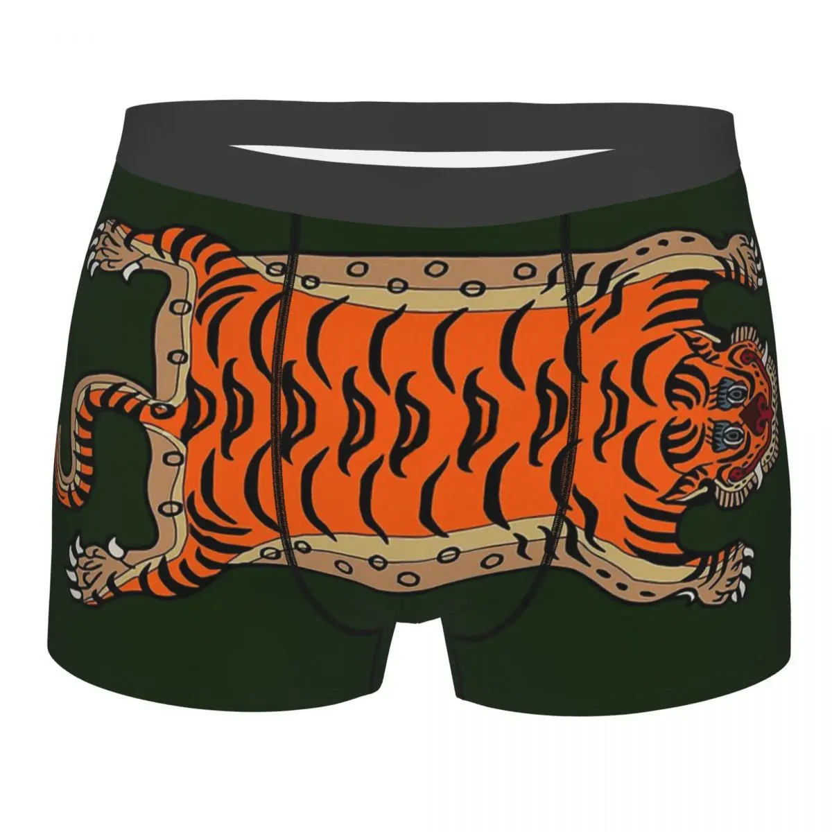 

Tibetan Tiger Rug Green Underpants Homme Panties Male Underwear Ventilate Shorts Boxer Briefs