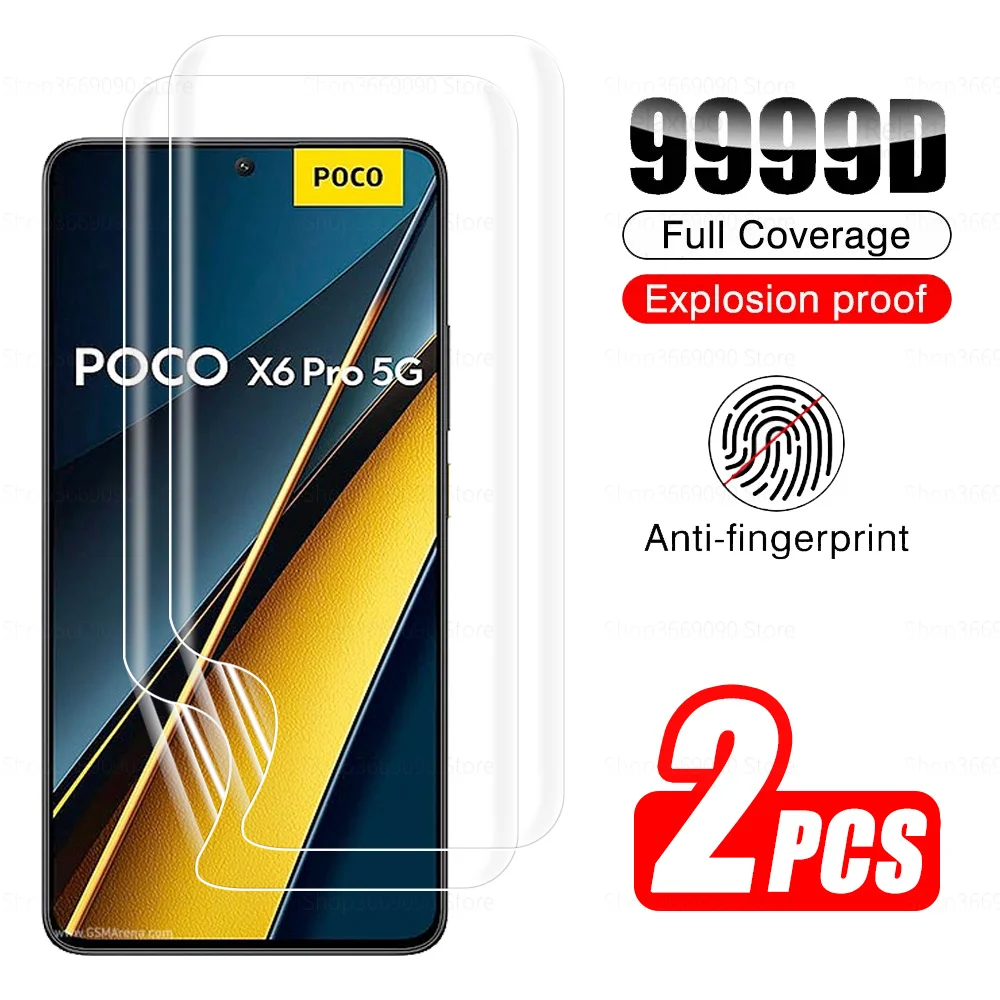 Гидрогелевая пленка для Xiaomi Poco X6 Pro 5G, 2 шт., защита экрана Poko Little PocoX6 X 6 X6 Pro 6Pro X6Pro 2024, мягкие пленки, не стекло