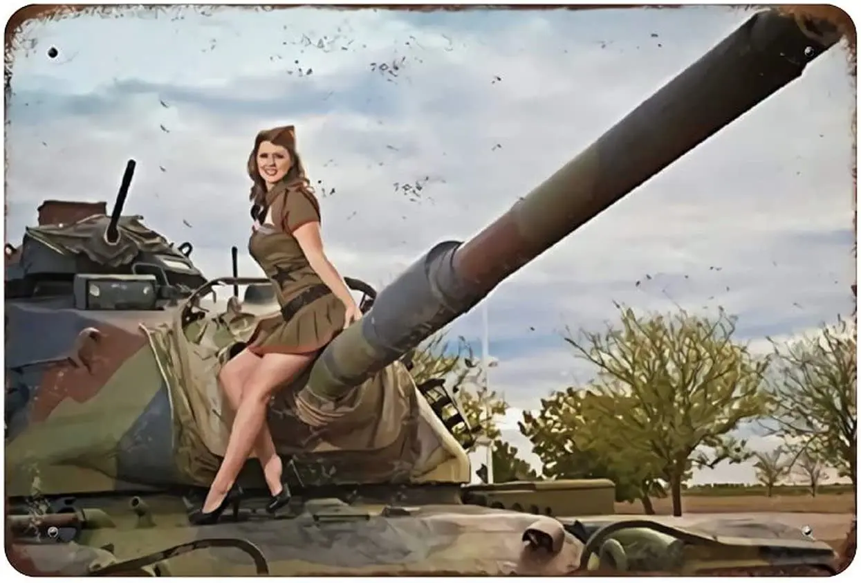 

Привлекательный металлический жестяной знак для девушек, фотоплакат для гаража, бара, домашнего декора, 8X12 дюймов