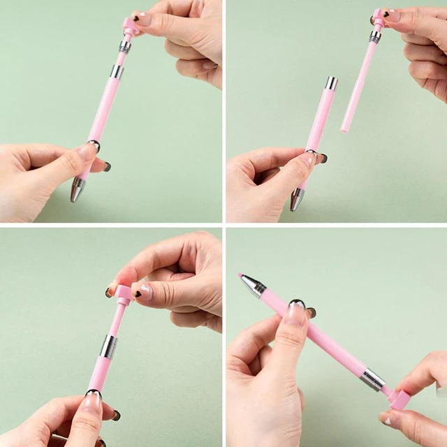 Wax Pen For Rhinestones Dual-ended Nail Dotting Pencil Wax Head Rhinestone  Picker Accessory Tool Pink PVC Handle - AliExpress