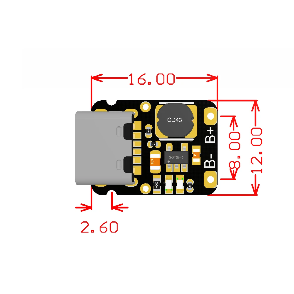 5V 충전 방전 통합 모듈 Type-C 3.7V 4.2V 18650 리튬 배터리 충전 부스트 전원 보드 스텝 업 충전 모듈