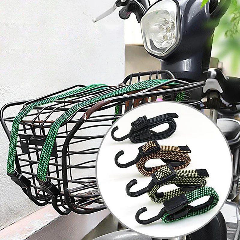 1pc New Elastics Rubber Luggage Rope Cord Hooks Bikes Rope Tie Bicycle Luggage Roof Rack Strap Fixed Band Hook Car Accessories