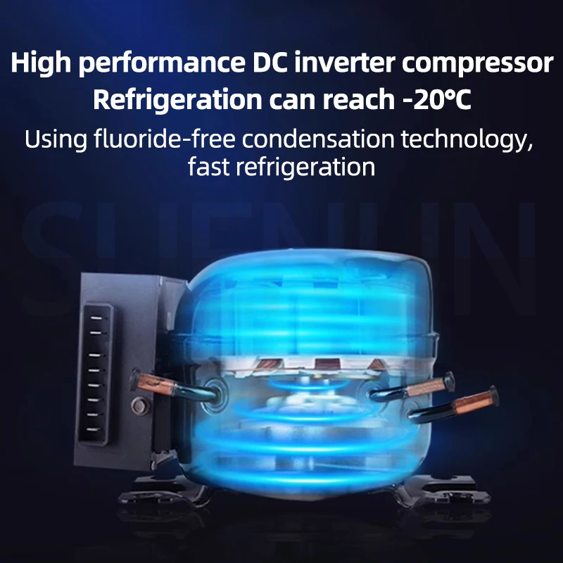 Car Refrigerator 12V/24V Truck Use Household Freezer Refrigerator Outdoor Camping Small Refrigerator Compressor Refrigeration 5