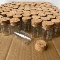 30/105 Pcs 15ml Small Glass Bottles Cork Stopper Test Tube Jars Mini Containers DIY Favors Herb Storage Decorative Tiny Bottles 2