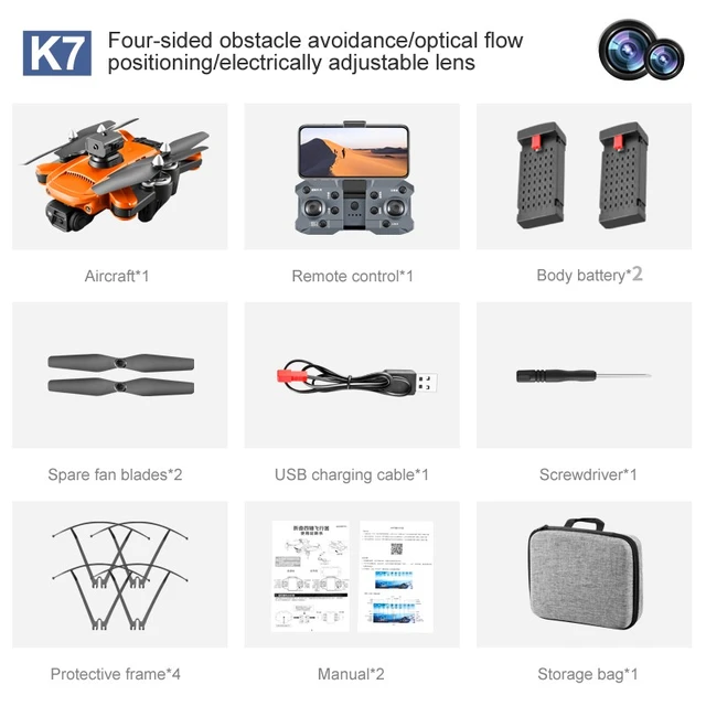 2022 New Mini Drone 4K ECS Camera RC Helicopter Quadrocopter Obstacle Avoidanc One-Key Return FPV  Foldable Quadcopter Boys ToysGray