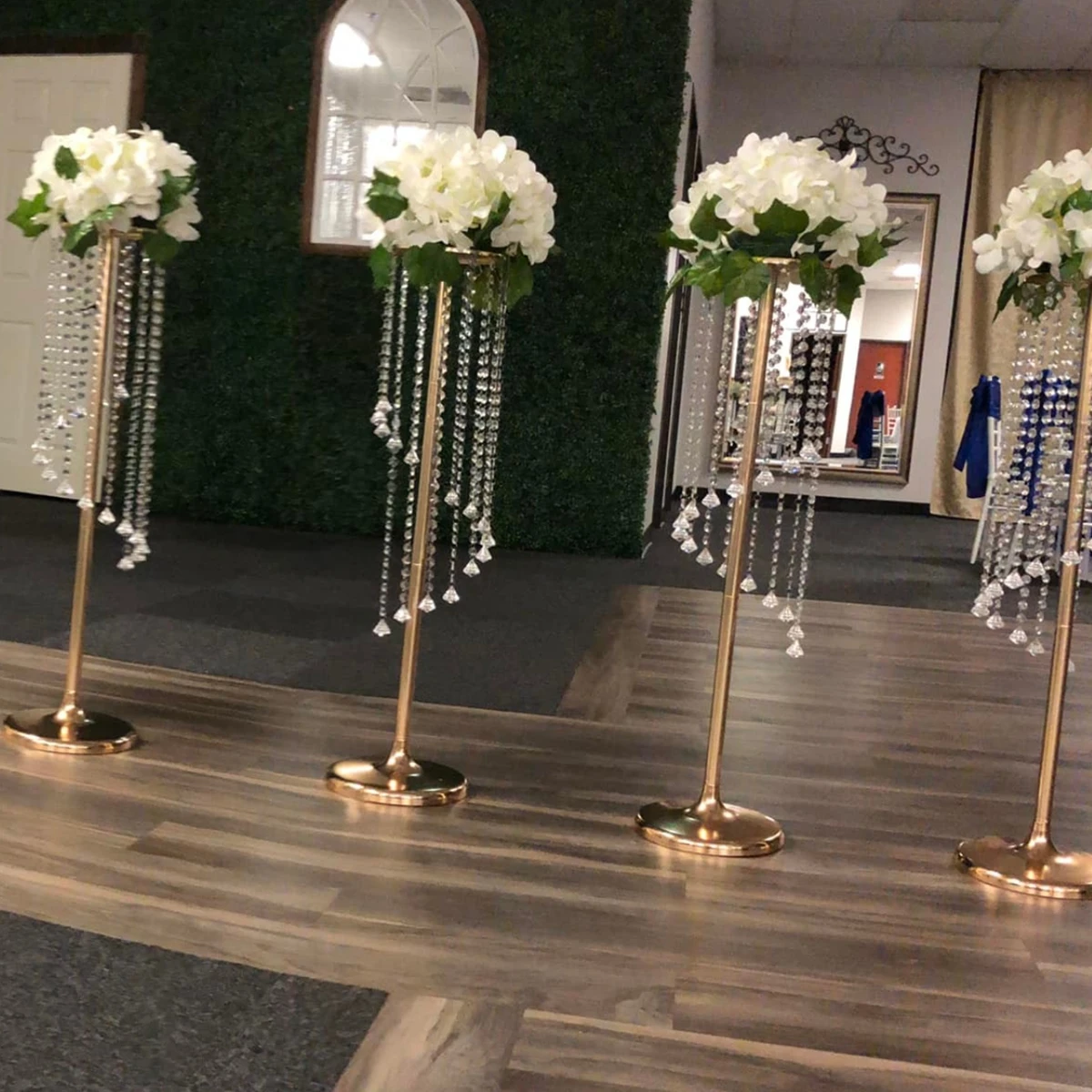 10pcs)H120cm Modern Wedding Backdrop Acrylic crystal Arch Backdrop Stand Stage