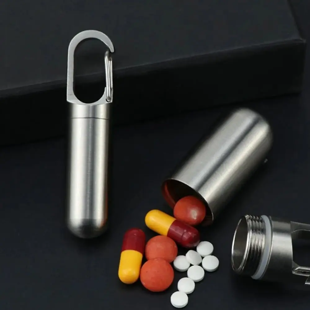 

Mini Sealed Storage Pill Box Medicine Tablet Container Organizer Stainless Steel Waterproof Outdoor Traval First-Aid Pill Case