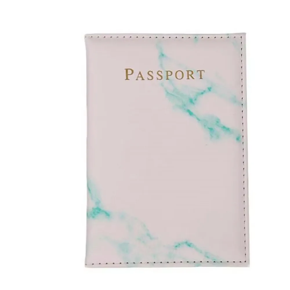Marble Style PU Leather Passport Cover, Travel ID & Credit Card Holder, Protective Wallet Pouch for Women & Men