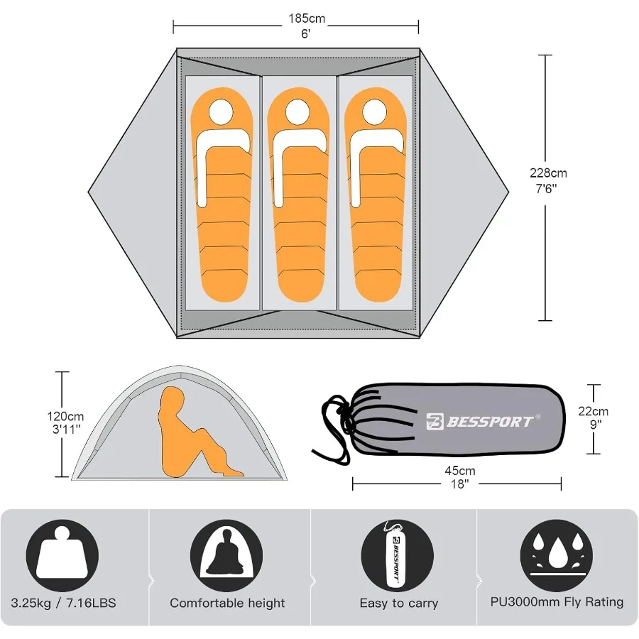 Lightweight Backpacking Tent 2