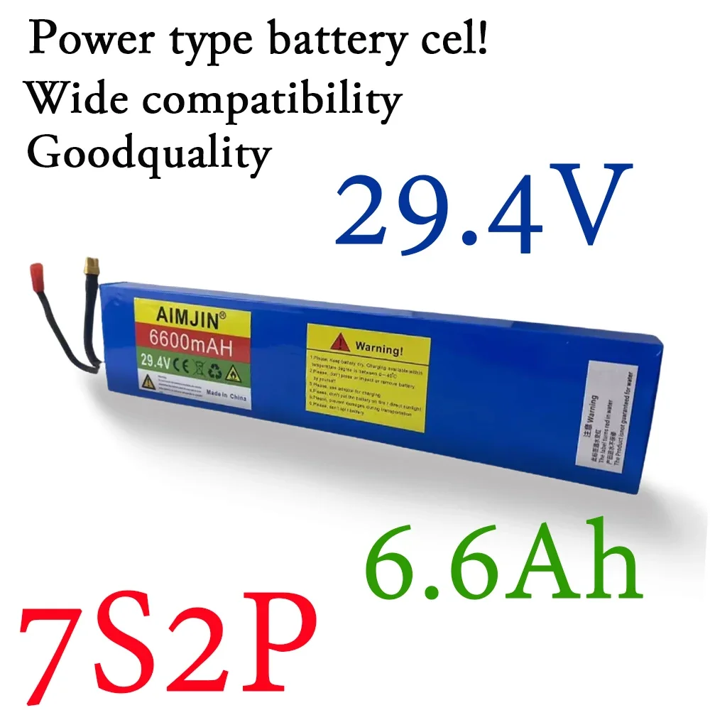 

7S2P 29.4V 6600mAh 18650 li-ion Rechargeable Battery Pack For Electric Bicycle Moped Balancing Scooter+2A Charger