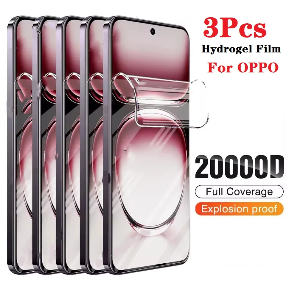 3 Stück Hydrogelfolie für OPPO Reno 12 Pro 11 10 8 Plus 5G Lite 8T Displayschutzfolien, kein Glas – Detail 1