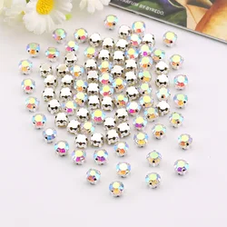 Vibrant Silver Claw Glass Crystal Rhinestone Beads for DIY and Fashion Crafting (A17 Crystal AB)