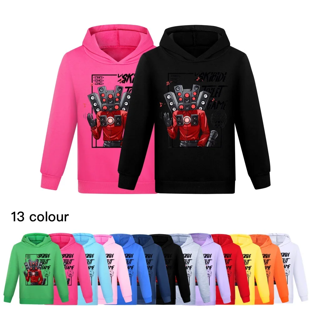 

New Skibidi Toilet Man Surveillance Man Boys and Girls Fashion Trend Hooded Tops Hoodies Sweatshirts Children's Clothing