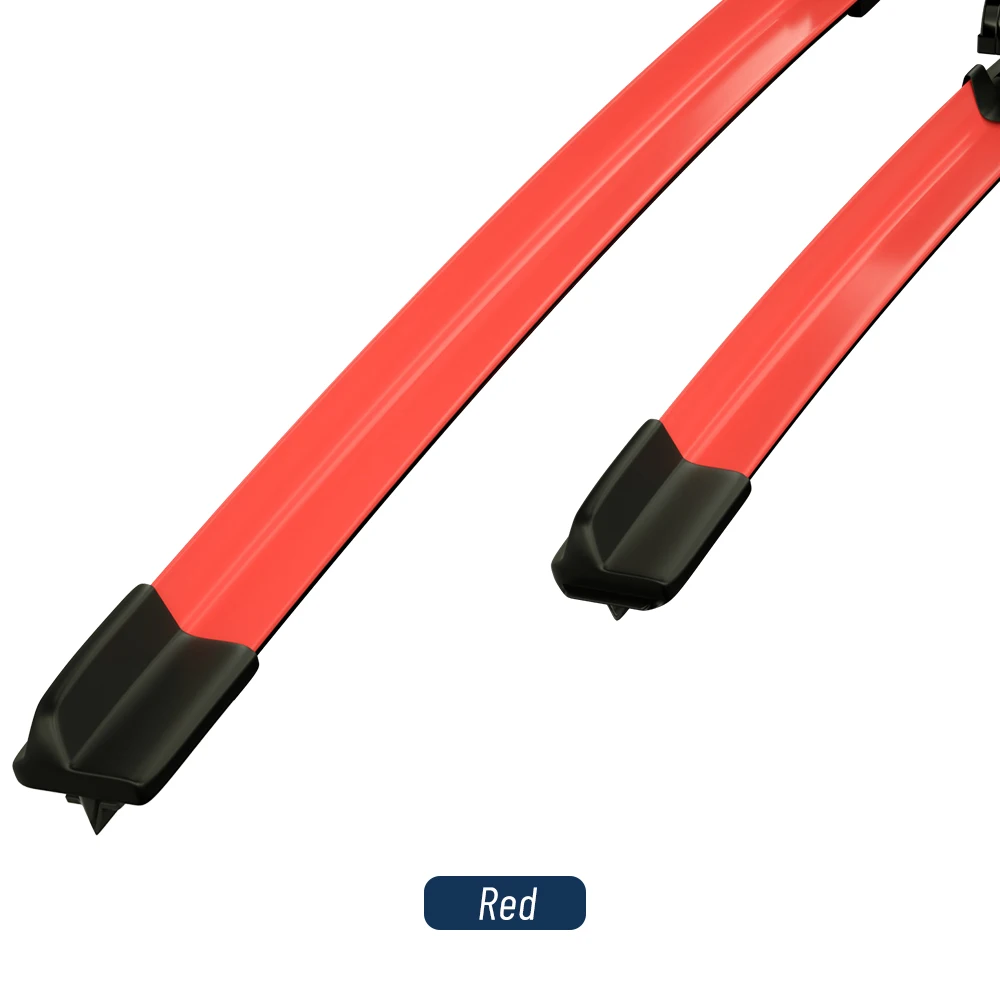 Premium Front Windshield Wiper Blades - 2 Pack, Red and Blue