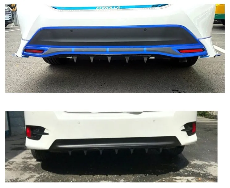 Car Bumper Spoiler Bumper Lip Car Rear Bumper Lip ABS Plastic Universal Rear Bumper Lip Spoiler Chassis Diffuser 3fin 5 Fin 7fin Shark Fin Style